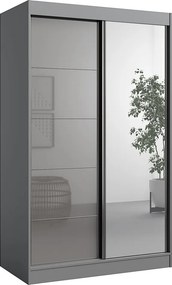Szafa przeuwna z lutrem Como 2D1L 120 Szara (lacobel)
