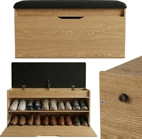 Szafka na buty z siedziskiem i schowkiem TORI, 100 x 50 x 35 cm