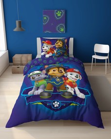 PrzytulneMieszkanie.pl PrzytulneMieszkanie.pl Świecąca pościel PAW PATROL Team logo niebieskie Rozmiar pościeli: 70 x 80 cm | 140 x 200 cm