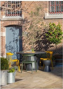 Antracytowy stołek odpowiedni na zewnątrz WOOOD Dover, ø 35 cm