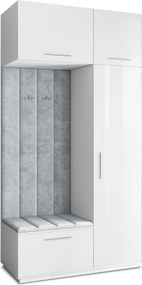 Masseno Garderoba REMA 120/240/60 cm Nowoczesna Szafa do Przedpokoju Biała