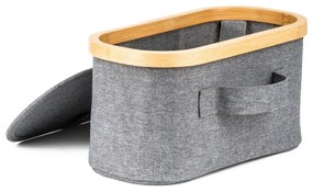 Pojemnik do przechowywania G21 30 x 15 x 15 cm, bambusowy z pokrywką, szary