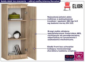 Klasyczna wisząca szafka z półkami dąb sonoma - Asteria