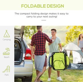 Outsunny Składany Fotel, Fotel Kempingowy, Fotel Ogrodowy, Fotel Obity, Metal + Materiał Oxford, 80 x 80 x 75 cm, Kolor Żółty