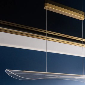 Lampa jadalniana z transparentnym kloszem Cortina No.4 100 cm złota