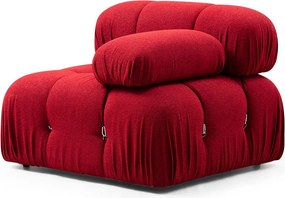 Elegancki fotel 1-osobowy, czerwony, 95 x 95 x 75 cm | Stelaż z drewna bukowego i płyty wiórowej, 100% poliester, zdejmowane oparcie i podłokietniki | Perf