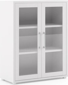 Regał biurowy ze szklanymi drzwiami Prima biały