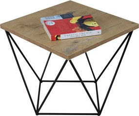 Stolik kawowy w stylu loft dąb lancelot + czarny B2-H80