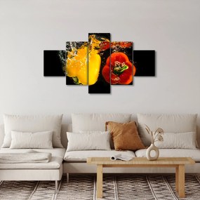 Obraz - papryki w wodzie (125x70 cm)
