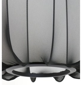 Czarna lampa wisząca z tekstylnym kloszem ø 40 cm Plumeria – Light &amp; Living