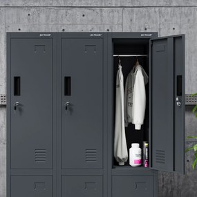 Szafka BHP ubraniowa pracownicza antracytowa BARTEK 1 Plus 292 x 1720 x 450 mm