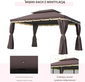 Outsunny Pawilon Ogrodowy 390x290cm - Namiot Ogrodowy z Moskitierą na Grill i na Zimne Piwo | Aosom PL