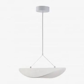 Lampa Sufitowa Led W Tkaninie Zelvon Biała & ↔︎ 40 Cm - Sklum