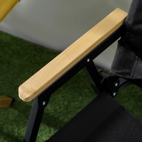 Outsunny Krzesła kempingowe, 2 szt., Składane, ze Stalą, Czarne