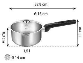 Rondel ze stali nierdzewnej odpowiedni na indukcję 1,5 l Brava – Tescoma