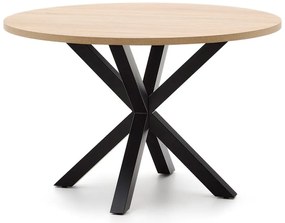 Czarno-naturalny okrągły stół ø 120 cm Argo – Kave Home