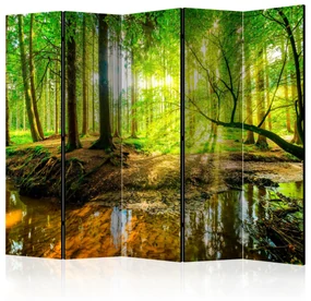 Parawan dwustronny Pejzaże 225x172 cm 5-częściowy zielony ARTGEIST B