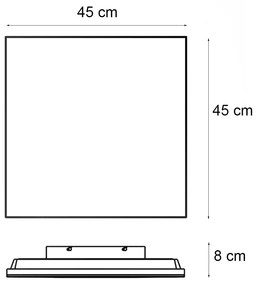 Nowoczesny panel LED biały 45x45 cm z funkcją ściemniania do ciepłego - Aafke Nowoczesny Oswietlenie wewnetrzne