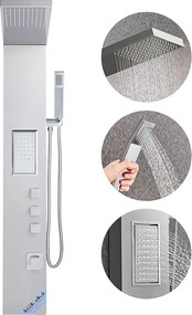Kolumna Prysznicowa SucceBuy z Głowicą Prysznicową z Efektem Deszczu, Systemem Panelu Prysznicowego Naściennego Wysokiego Ciśnienia, Baterią 3-funkcyjną