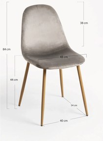 Zestaw 4 aksamitnych krzese Teok