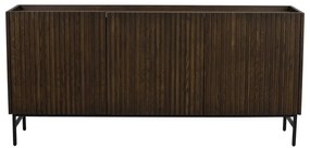 Ciemnobrązowa niska komoda z litego drewna dębowego 160x75 cm Halifax – Rowico