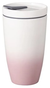 Różowo-biały porcelanowy kubek podróżny Villeroy &amp; Boch Like To Go, 350 ml