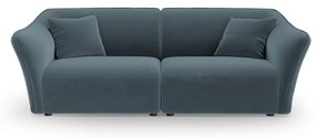 Niebieska aksamitna sofa 206 cm Tokyo – Cosmopolitan Design