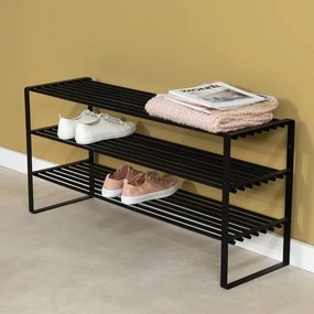 Czarna metalowa szafka na buty 100x48,5x29 cm Rex – Spinder Design