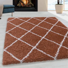Dywan shaggy Alvor Romby ceglany 240 cm x 340 cm