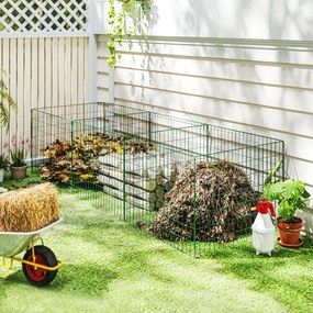 Outsunny Kompostownik 1680 litrów, 270 x 90 x 70 cm, 3-częściowy, szybki kompostownik ze stali, odporny na warunki atmosferyczne zielony