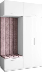 Masseno Garderoba REMA 150/240/60 cm Nowoczesna Szafa do Przedpokoju Biała, MONOLITH 62 (Wrzosowy)