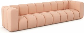 Sofa czteroosobowa, kanapa Grand, tkanina welurowa Salvador, Różowy