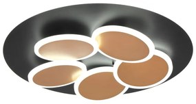 Czarno-brązowa lampa sufitowa LED ze zdalnym sterowaniem i ściemniaczem Mandala – Trio