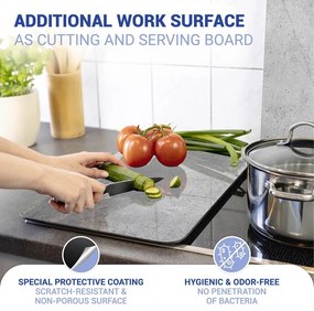 Zestaw 2 szarych szklanych płyt ochronnych na kuchenkę Wenko Universal