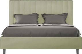 Łóżko bez stelaża tapicerowane 140x200 microfibra zielony Agueda