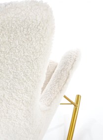 Nowoczesny fotel bujany na złotych płozach Liberto