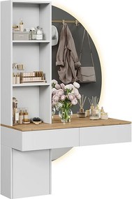 Stolik do przebierania biały/dąb 100x40x155 melora