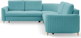 Masseno Narożnik VELA z funkcją spania i pojemnikiem na pościel Narozniki L, Rozkładana sofa - Błęktiny, CASTEL 70