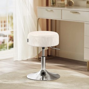 Regulowane krzesło do toaletki AURA, Ø35cm, kremowe Vasagle