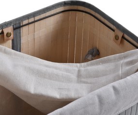 HOMCOM Kosz na bieliznę, 70 L kosz na pranie z pokrywą, wyjmowana wkładka, pojemnik na bieliznę do łazienki, 40 x 30 x 60 cm, Szary