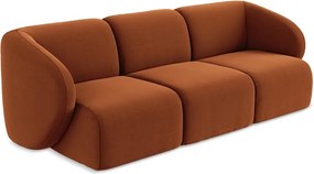 Aksamitna sofa w kolorze terakoty 244 cm Lani – Makamii