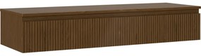 Mexen Rivel szafka łazienkowa podumywalkowa 140 cm z blatem, 1 szuflada, ryflowana , orzech - 91A20-14023-1-BFC86