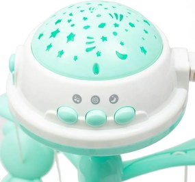 Baby Mix Karuzela nad łóżeczko z projektorem świetlnym, zielona