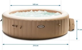 Dmuchany basen ogrodowy SPA 216 cm Intex 428 z hydromasażem, 6-osobowy, 140 dysz
