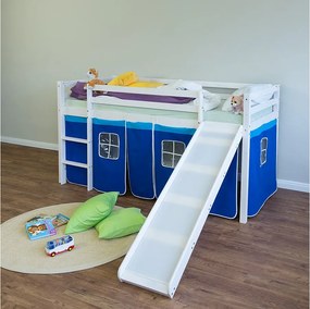 Łóżko piętrowe 90x200 cm niebieskie