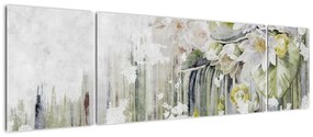 Obraz - Białe kwiaty, vintage (170x50 cm)