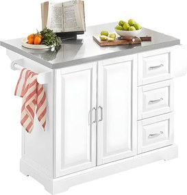 Wyspa kuchenna na kółkach i stalowym blatem FKW41-ST