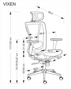 Ergonomiczny fotel biurowy Vixen Halmar, zgodny z normą BHP