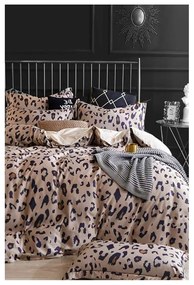 Brązowa bawełniana pościel dwuosobowa z prześcieradłem (4-częściowa) 200x220 cm Leopard – Mila Home