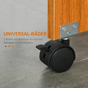 HOMCOM Stolik składany na kółkach, biurko mobilne z rozkładanym blatem, stolik pomocniczy, stół jadalny do kuchni, kolor biały